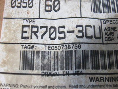 Mittler Supply ER70S-3CU American Arc 70 0.350 Copper Welding Wire 60# Spool