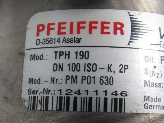 Pfeiffer TPH 190 190 l/s Flow Rate Turbomolecular Vacuum Pump & Vibration Damper
