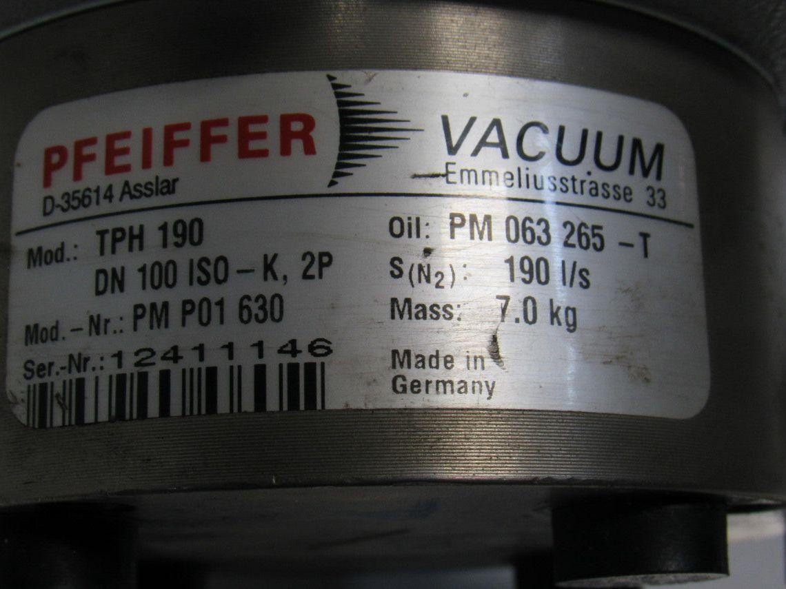 Pfeiffer TPH 190 190 l/s Flow Rate Turbomolecular Vacuum Pump & Vibration Damper