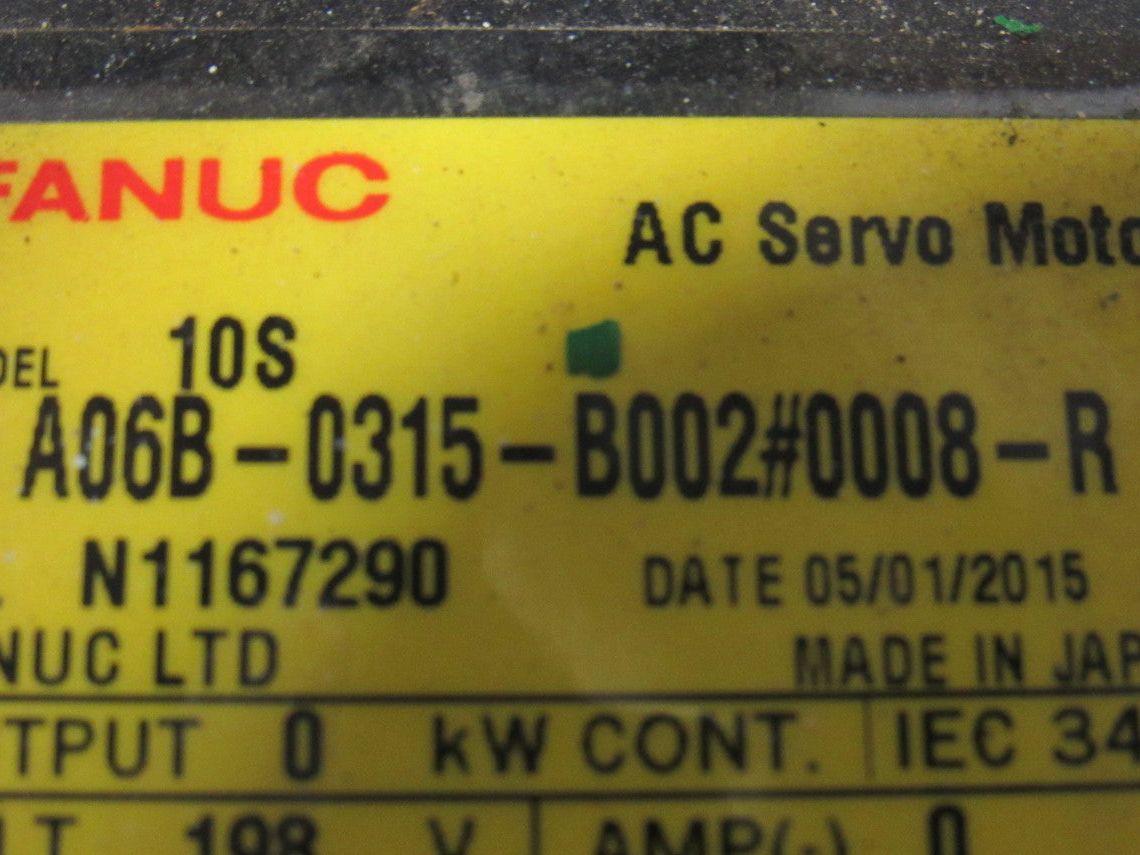 Fanuc A06B-0315-B002 10S 2000 RPM 3Ph 198V Perm Magnet 3Ph AC Servo Motor