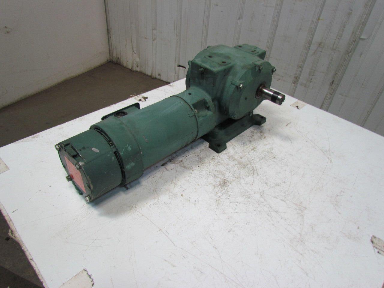 Reliance 140CM21B 1HP Electric Motor Gear Box Drive w/ Brake 50:1 Ratio 031395