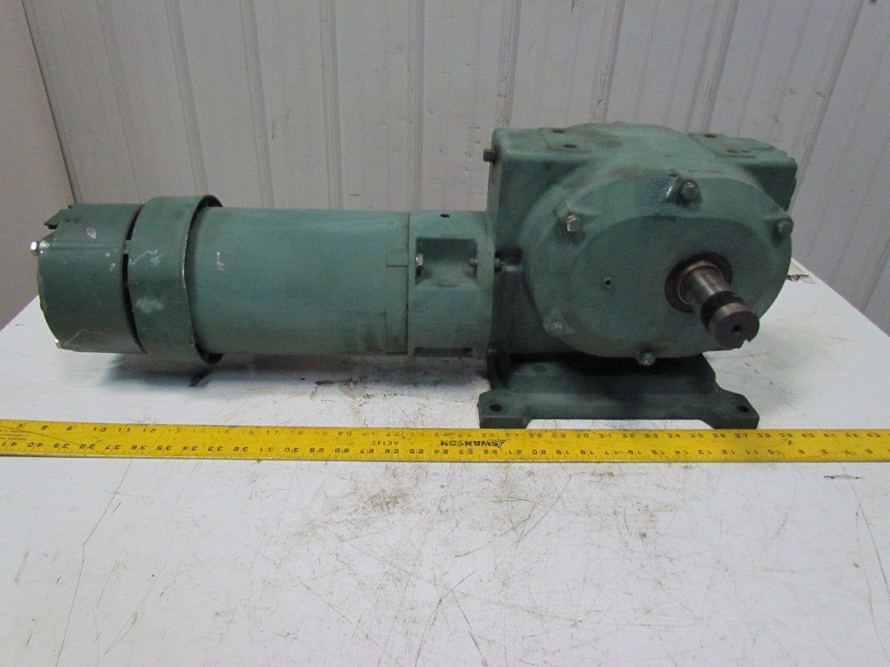 Reliance 140CM21B 1HP Electric Motor Gear Box Drive w/ Brake 50:1 Ratio 031395