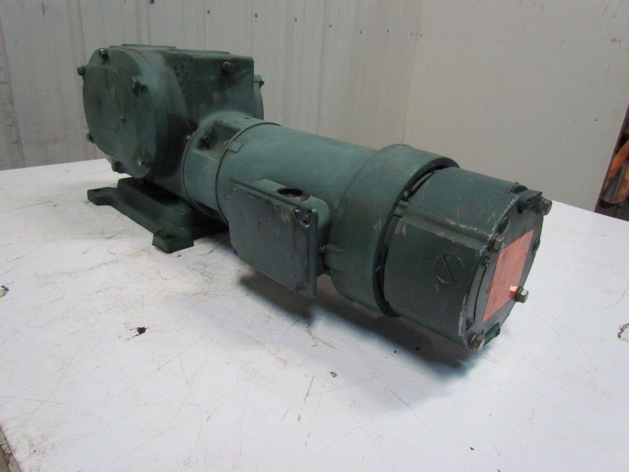 Reliance 140CM21B 1HP Electric Motor Gear Box Drive w/ Brake 50:1 Ratio 031395