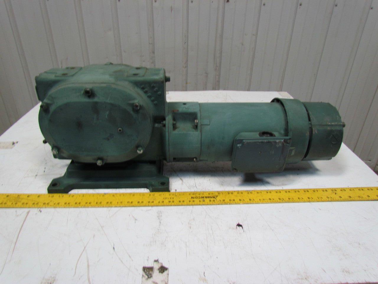 Reliance 140CM21B 1HP Electric Motor Gear Box Drive w/ Brake 50:1 Ratio 031395
