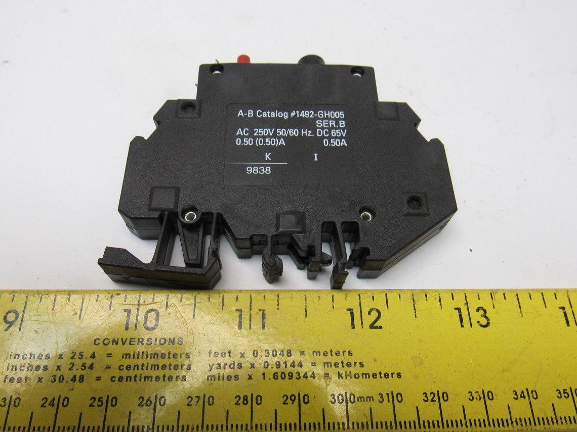 Allen Bradley 1492-GH005 0.5 A Circuit Breaker 250V 50/60Hz DC 65V Lot Of 6