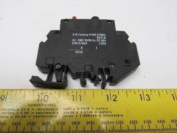 Allen Bradley 1492-GH005 0.5 A Circuit Breaker 250V 50/60Hz DC 65V Lot Of 6