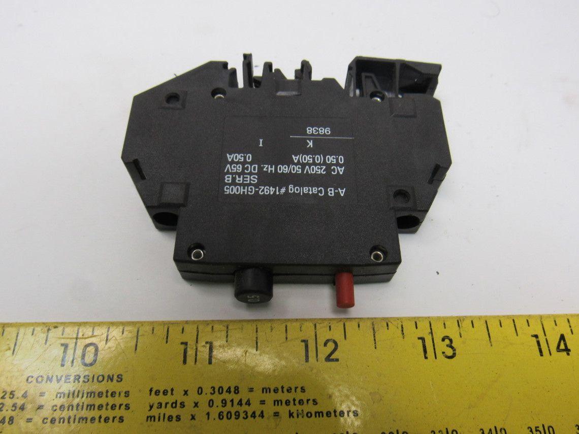 Allen Bradley 1492-GH005 0.5 A Circuit Breaker 250V 50/60Hz DC 65V Lot Of 6