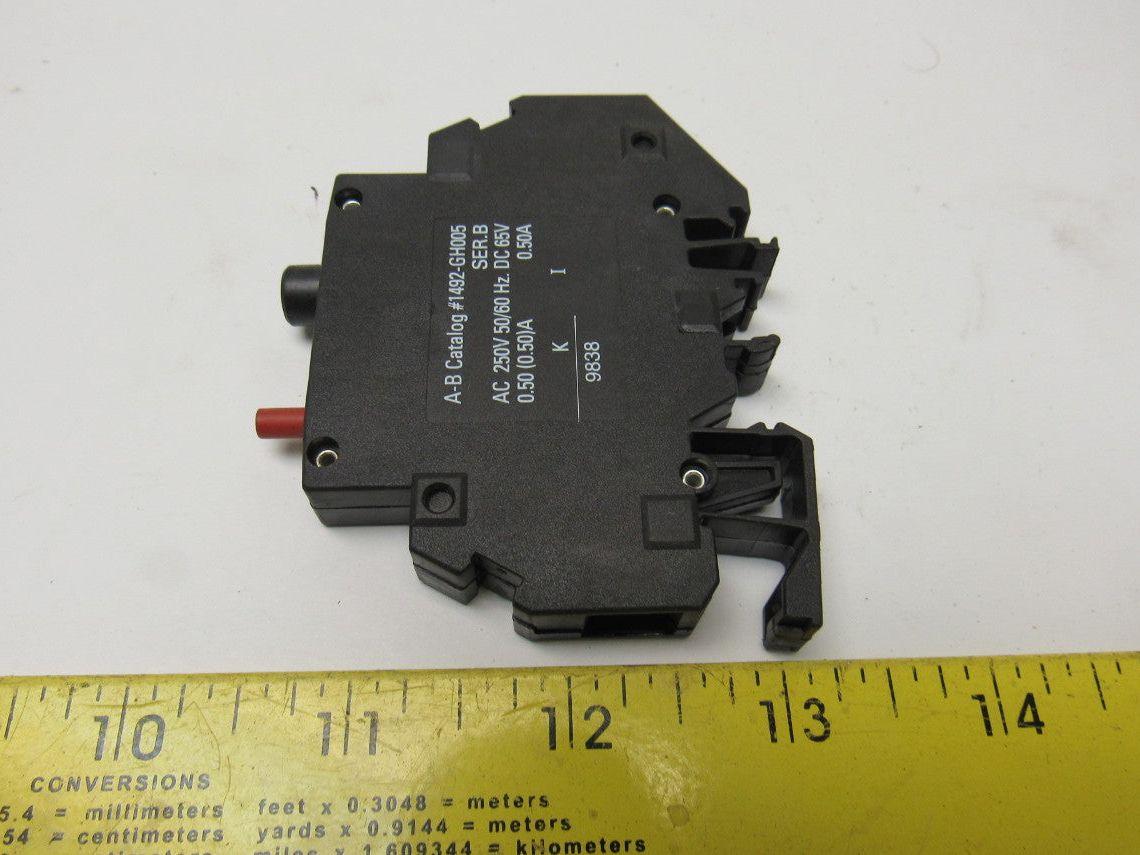 Allen Bradley 1492-GH005 0.5 A Circuit Breaker 250V 50/60Hz DC 65V Lot Of 6