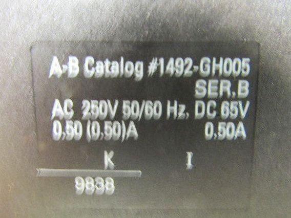Allen Bradley 1492-GH005 0.5 A Circuit Breaker 250V 50/60Hz DC 65V Lot Of 6
