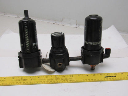 ARO 200 PSI 13.8 Bar Steel Bowl Airline Filter Regulator Lubricator FRL