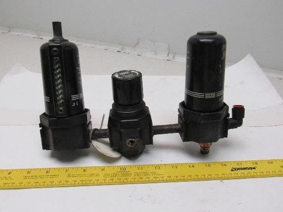 ARO 200 PSI 13.8 Bar Steel Bowl Airline Filter Regulator Lubricator FRL