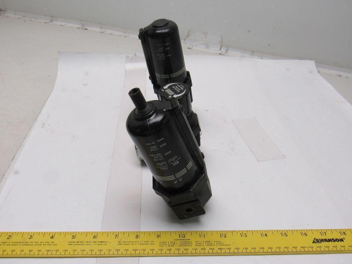 ARO 200 PSI 13.8 Bar Steel Bowl Airline Filter Regulator Lubricator FRL