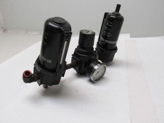 ARO 200 PSI 13.8 Bar Steel Bowl Airline Filter Regulator Lubricator FRL