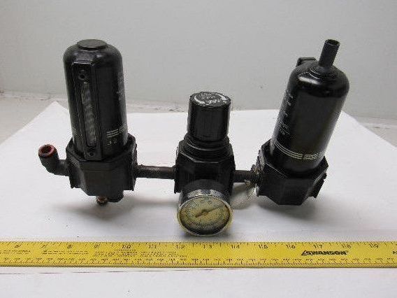 ARO 200 PSI 13.8 Bar Steel Bowl Airline Filter Regulator Lubricator FRL