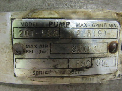 Graco King 55:1  207568 207-647 Air powered Transfer Pump Bucket Unloader 2.5GPM