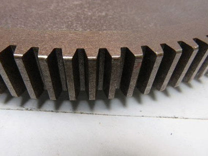 9" OD 114 T 28mm Smooth Bore Spur Gear 1/4" Pitch With Dog Clutch See Info