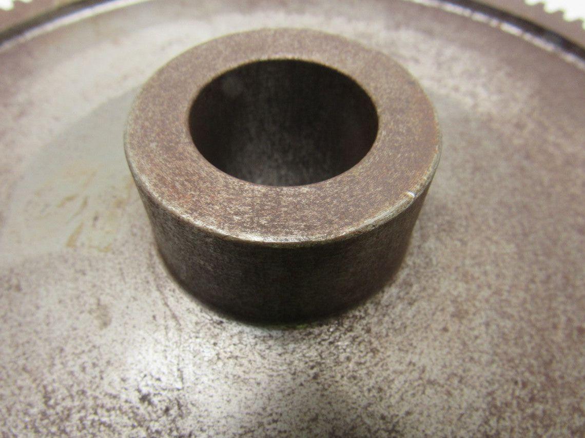 9" OD 114 T 28mm Smooth Bore Spur Gear 1/4" Pitch With Dog Clutch See Info