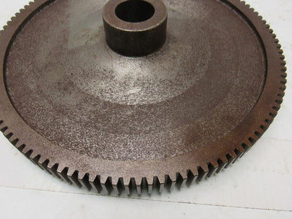 9" OD 114 T 28mm Smooth Bore Spur Gear 1/4" Pitch With Dog Clutch See Info