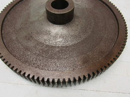 9" OD 114 T 28mm Smooth Bore Spur Gear 1/4" Pitch With Dog Clutch See Info