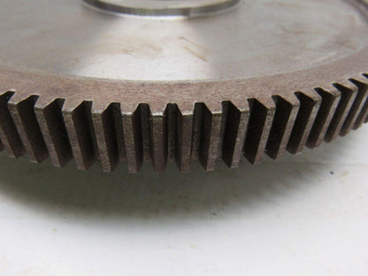 9" OD 114 T 28mm Smooth Bore Spur Gear 1/4" Pitch With Dog Clutch See Info