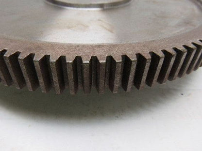 9" OD 114 T 28mm Smooth Bore Spur Gear 1/4" Pitch With Dog Clutch See Info