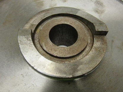 9" OD 114 T 28mm Smooth Bore Spur Gear 1/4" Pitch With Dog Clutch See Info