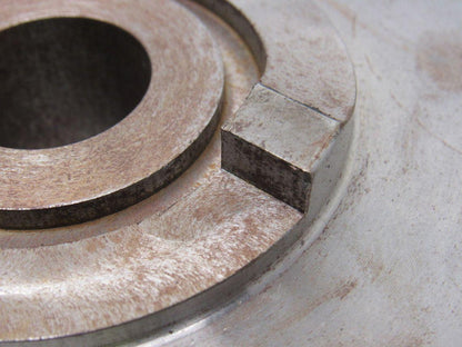 9" OD 114 T 28mm Smooth Bore Spur Gear 1/4" Pitch With Dog Clutch See Info