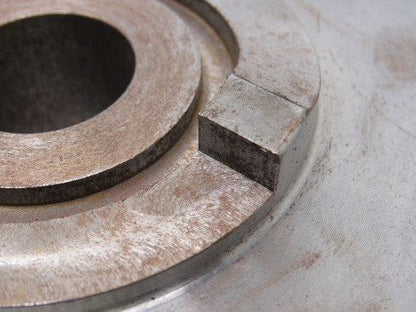 9" OD 114 T 28mm Smooth Bore Spur Gear 1/4" Pitch With Dog Clutch See Info