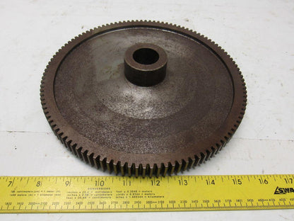 9" OD 114 T 28mm Smooth Bore Spur Gear 1/4" Pitch With Dog Clutch See Info