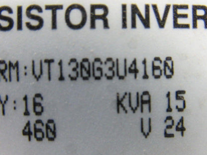 Toshiba VT130G3U4160 16kVa 15Hp 460V  .1-80/400Hz Output Transistor Inverter