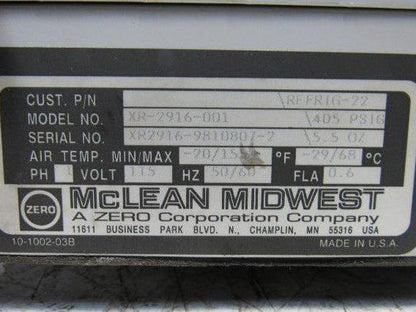 McLean XR-2916-001 115V 1Ph Electric Enclosure Low Profile Heat Exchanger AC