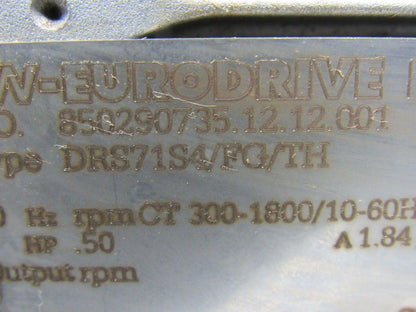 Sew Eurodrive DRS71S4/FG/TH 23:1 Ratio .50Hp 230/460V Dual Output Gear Motor