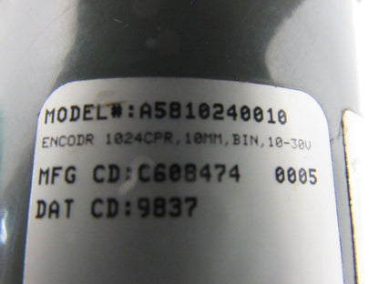 Danaher A5810240010 10-30VDC Optical Rotary Encoder