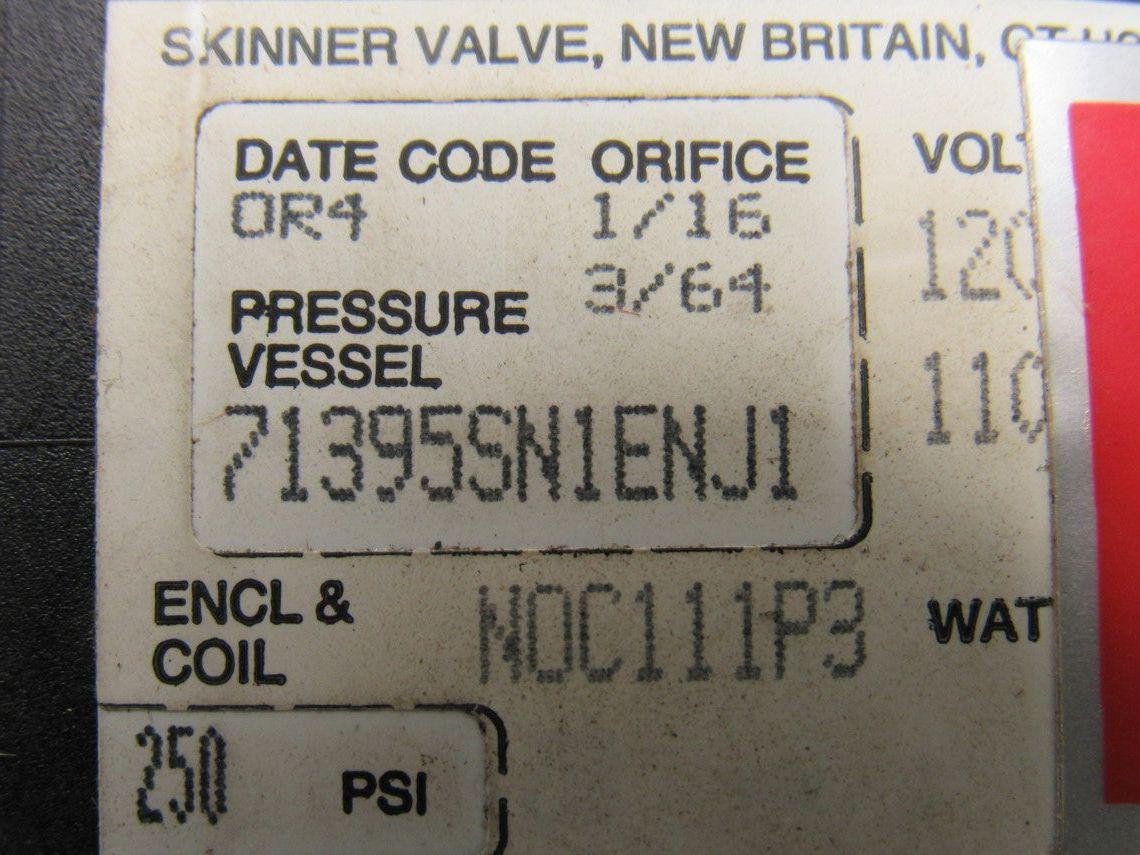Honeywell 71395SN1ENJ1 250 PSI 120V Solenoid Valve