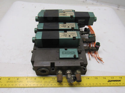 Numatics 082SA415M015S 4/2 Position 4 Valve Manifold Bank 24 VDC Assembly