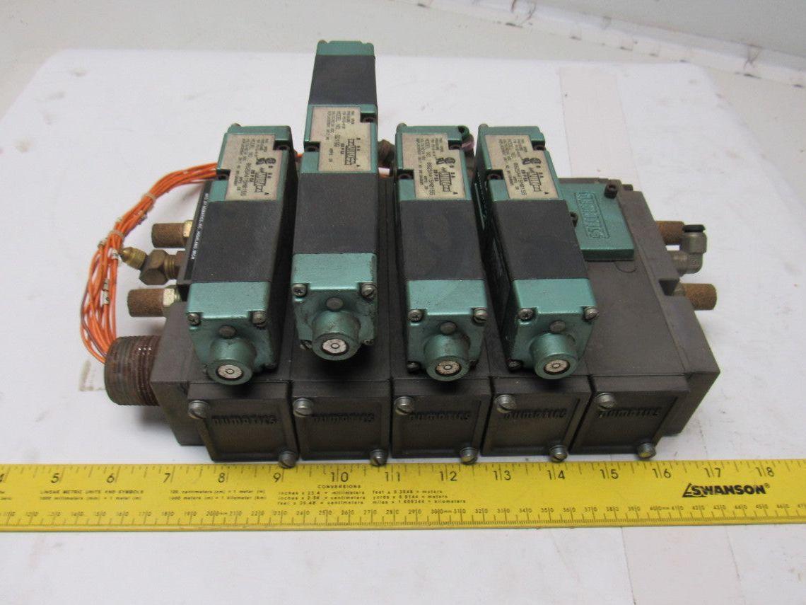 Numatics 082SA415M015S 4/2 Position 4 Valve Manifold Bank 24 VDC Assembly