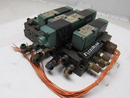 Numatics 082SA415M015S 4/2 Position 4 Valve Manifold Bank 24 VDC Assembly
