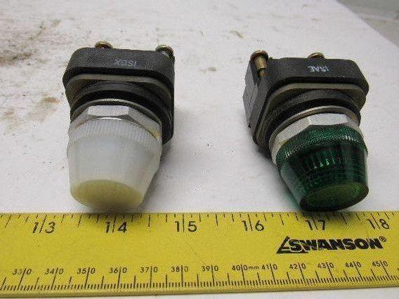 Allen Bradley 800T-P16 120V Pilot Light Lot 4 Green 4 White Lot Of 8
