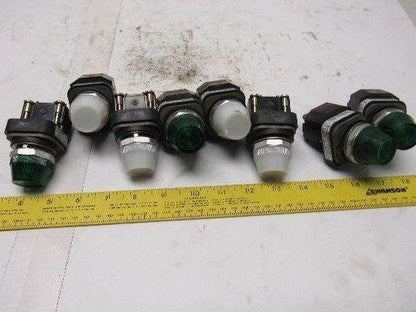 Allen Bradley 800T-P16 120V Pilot Light Lot 4 Green 4 White Lot Of 8