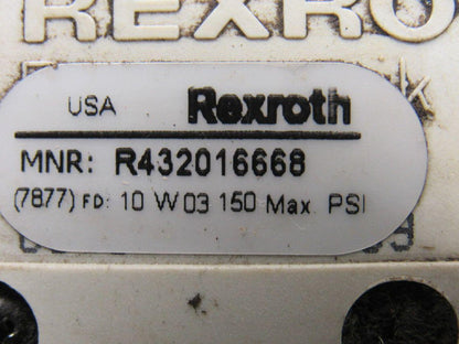 Rexroth R432016668 5/3 Position Exhaust Center Solenoid Valve 110V Coil