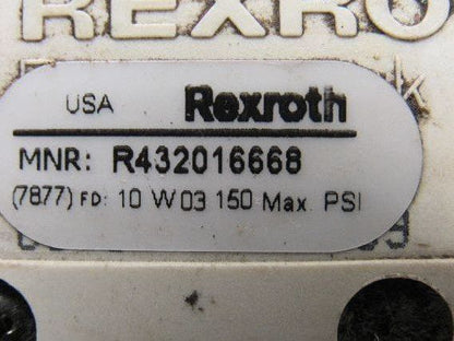 Rexroth R432016668 5/3 Position Exhaust Center Solenoid Valve 110V Coil