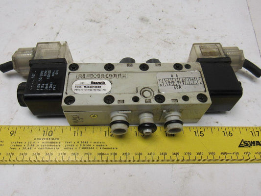 Rexroth R432016668 5/3 Position Exhaust Center Solenoid Valve 110V Coil