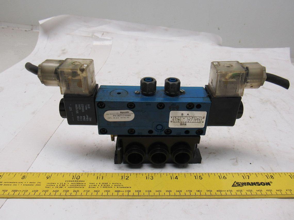Rexroth PW-067717-00001 4/3 Position Solenoid Operated Poppet Valve 110V Coil