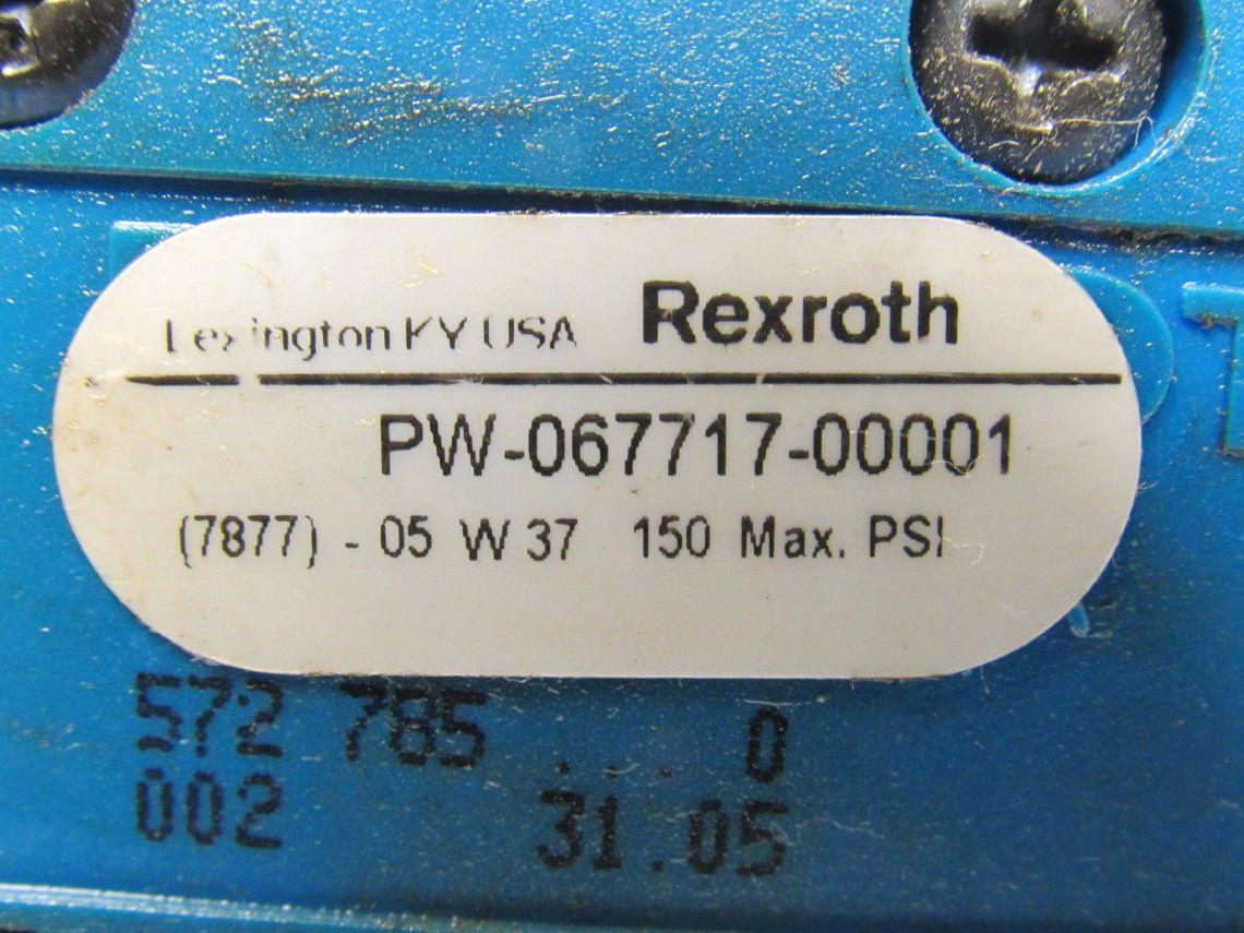 Rexroth PW-067717-00001 4/3 Position Solenoid Operated Poppet Valve 110V Coil