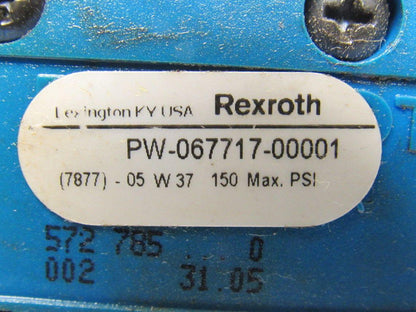 Rexroth PW-067717-00001 4/3 Position Solenoid Operated Poppet Valve 110V Coil