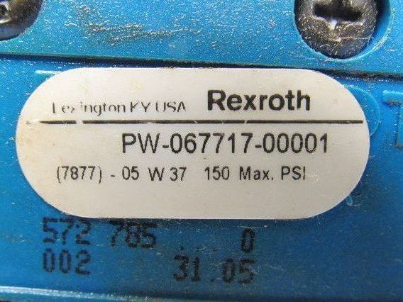 Rexroth PW-067717-00001 4/3 Position Solenoid Operated Poppet Valve 110V Coil