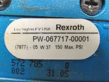 Rexroth PW-067717-00001 4/3 Position Solenoid Operated Poppet Valve 110V Coil
