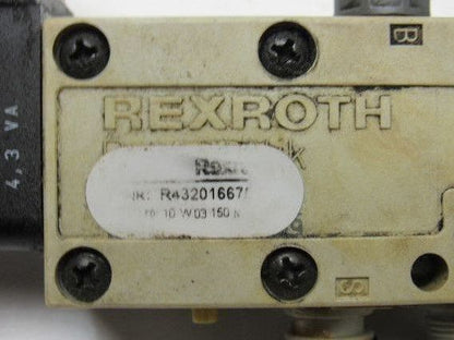 Rexroth R432016670 5/3 Way Closed Center Double Solenoid Air Valve 120V Coil