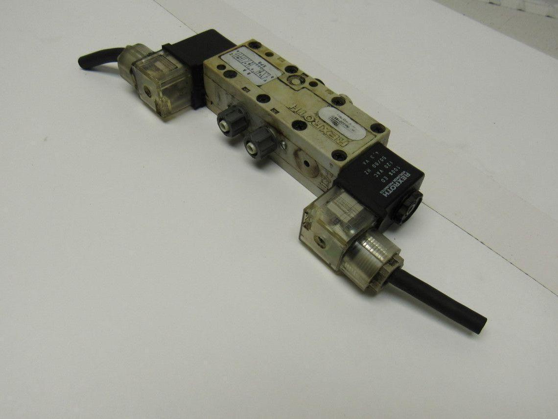 Rexroth R432016670 5/3 Way Closed Center Double Solenoid Air Valve 120V Coil