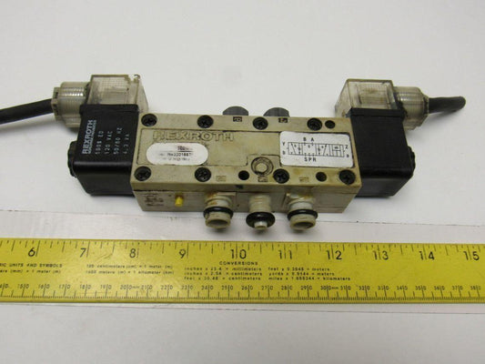 Rexroth R432016670 5/3 Way Closed Center Double Solenoid Air Valve 120V Coil